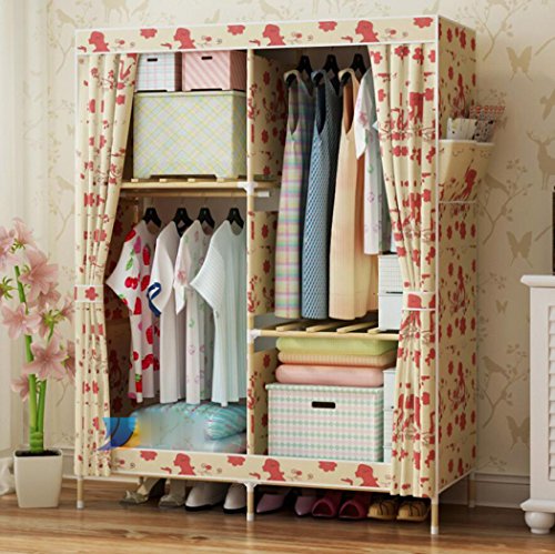 LyMei Guardaroba Armadio Guardaroba in Legno massello Semplice, Armadio dormitorio Armadio Oxford Panno Armadio Armadio Guardaroba Panno,A_100*46 * 160cm