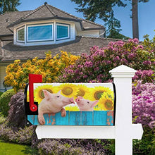 Divertente maiale animale girasole cassetta postale in legno copre magnetico grande casella postale avvolge giardino cortile decorazione casa dimensioni 64,8 cm x 53,3 cm