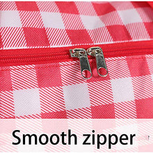 ZZXHV 2PCS Borsa a Quadri in Stoffa Oxford di Grande capacità,addensata a Prova di umidità e Muffa,finissaggio Borsa Trapunta Portatile Borsa da Letto Pieghevole con Cerniera