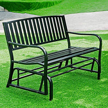 Sedia a dondolo doppia in metallo per esterni per uso domestico, panchina per il tempo libero da balcone all'aperto, sedile a dondolo da giardino con schienale e bracciolo, per giardino, terrazza