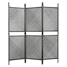 FAMIROSA Paravento a 3 Pannelli in Polyrattan Antracite 180x200 cm