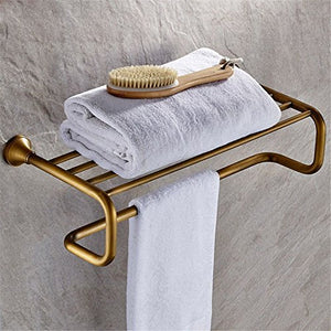 MBYW Portasciugamani Moderno Portasciugamani Elegante per Il Portasciugamani Doppio Strato in Rame Antico Spazzolato Accessori Hardware Europeo Appendiabiti da Parete Porta Asciugamani 59.5cm