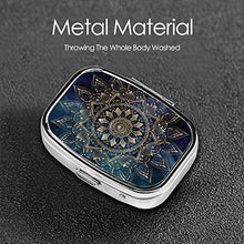 Scatola quadrata per pillole medicinali elegante color oro mandala blu galassia pillola organizer da viaggio per pillole integratori vitamine