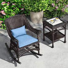 HongTeng-Sedie a Dondolo Sedia da Dondolo di Vimini Sedia anziana Sedia da Buon Piano Balcone Giardino Sedia da Giardino, con Cuscino e Cuscino, Telaio in Lega di Alluminio 85x48cm
