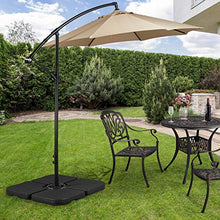 Yaheetech Base per Ombrellone da Giardino Pesi per Ombrellone Parasole in Plastica Riempibile con Sabbia o Acqua Fino a 54 kg 4 Pezzi Nero