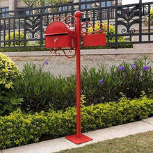 YONGYONGCHONG Cassetta delle lettere per esterni, stile retrò, con indicatore di villa, da parete, scomparto di sicurezza rosso