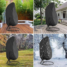 HSGAV Copertura della Sedia Dondolo, Sedie Sospese Impermeabili Protettiva Copertina, Copertura per Mobili da Giardino 420D Tessuto Oxford Antivento con Fodera in PVC, 190x115cm, Nero