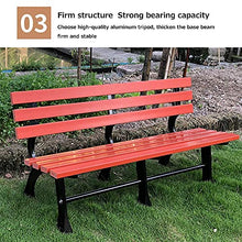 Panchina per terrazza da parco Panchina da esterno per il tempo libero, panchina da giardino resistente alle intemperie con telaio in alluminio pressofuso e legno in plastica anticorrosiva, panchina