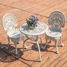 CGBF-Mobili da Giardino Tavolo Rotondo da 60cm e 2 Sedie,Set Bistrot Bianco Resistente alle Intemperie A Prova di Ruggine