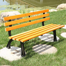GaoF Panchina da Giardino per Esterni, panchine da terrazza per Il Tempo Libero, panchine da Cortile con Struttura in ghisa e Legno Oliato, Comoda panchina 2-4 posti con braccioli