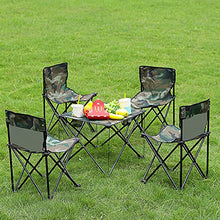 LHY Kit Tavolo e Sedia Pieghevole da Campeggio per Esterni, Set bistrot 5 Pezzi, 4 sedie e 1 Tavolo, 3 Pezzi, 2 sedie, 1 Tavolo, Acciaio Premium, Facile da Piegare, Cortile, Giardino,Three