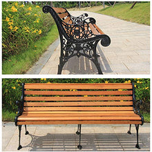 59in terrazza panchina parco giardino lounge chair, panchina da esterno 3 posti cortile in ghisa sedile in metallo, sedia portico anticorrosivo resistente agli agenti atmosferici Mobili per ponte /