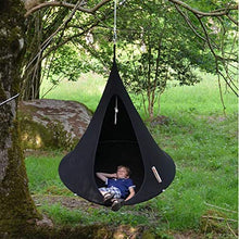 sohefia TIK Tok Kids Pod Swing Seat, Child Hammock Chair, Backyard & Park Swing Hammock, Hanging Chair with Pocket for Outdoor And Indoor (Beige)