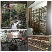 MFLASMF Rete di Sicurezza Protezione per Balcone Rete di Sicurezza per Bambini, Corda di Canapa retrò, Scala per Balcone corrimano Rete da Arrampicata Rete per Appendere Vestiti Rete Foto