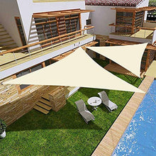 DAMAI Tenda A Vela Impermeabile Triangolare 3x3x4.3M, Vela Ombreggiante Triangolare per Esterno Giardino Terrazza,Beige