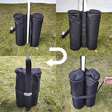 Goutime Peso Gazebo,4 Sacchi di Sacchetto di Sabbia per Giardino Gazebo,La capacità Massima di Un Sacchetto di 18 kg Ancoraggio per Tenda E Gazebo,Nero