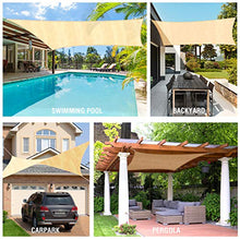 Duerer Vela Ombreggiante 3x4M Rettangolo, Protezione UV 95%, 185GSM Tenda a Vela per Patio, Giardino, Pergola, Backyard, Outdoor Facility & Activities -Beige