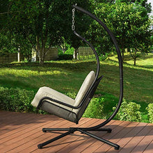 SoBuy Dondolo da Giardino e casa Lettino Prendisole in Metallo con Cuscino Incluso Max Portata 150 kg OGS52-MI