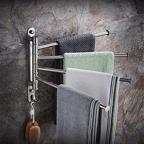 wangjian& Portasciugamani da Cucina per Bagno con Porta Asciugamani in Acciaio Inox con Gancio Design 4 Bracci