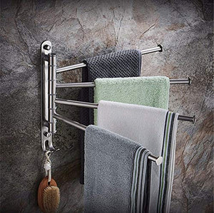 wangjian& Portasciugamani da Cucina per Bagno con Porta Asciugamani in Acciaio Inox con Gancio Design 4 Bracci