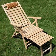 ZHANGYY Poltrone da Giardino Poltroncina in bambù, Poltrona da Esterno con poggiapiedi Lungo Sedia Pieghevole da Giardino Lettino da Giardino Durevole