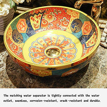 HEIFEN Lavabo, lavabo, Arte Astratta scrivania Rotonda sopra lavabo contatore lavabo Bagno casa Piazza Arte Classica, Stile Semplice Diametro 42 cm Alta 15 cm D