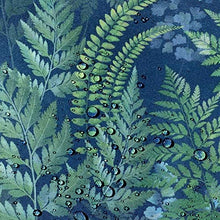 Celina Digby® Cuscino da giardino impermeabile per esterni in fibra cava di colore blu navy quadrato dimensioni 43 x 43 cm, 43 x 43 cm, felci verdi