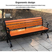 Panchine da giardino per terrazza all'aperto Panchina da giardino per il tempo libero, panchina da patio resistente alle intemperie con telaio in alluminio e legno massello anticorrosivo, panchine