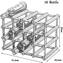 Classico Legno for il vino supporto della cremagliera con Storage stand organizzatore controsoffitto in acciaio zincato Wine Rack for 16 bottiglie di vino modulare cremagliera del supporto di bottigli