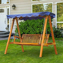homcom Oursunny - Dondolo con baldacchino 3 posti altalena da giardino panchina swing in legno
