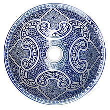 L'ORIENT Interior Lavabo in ceramica | Nuria | Ø: 40 cm | Lavabo marocchino dipinto a mano dalla città Repubblica FES