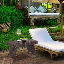 COSTWAY Tavolo in Rattan da Giardino Pieghevole e con Struttura in Ferro