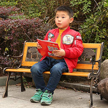 32 pollici Panca da giardino parco per bambini, Panche da esterno in legno massello stile animale antico all'aperto, Con braccioli e schienale Legno duro di ghisa sedia portico resistente intemperi