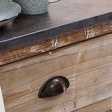 Loberon Mobile con lavello Rawlings, Legno di Abete rielaborato, Marmo, Ceramica, L/A/P ca. 150/86/62 cm, Marrone/Antracite