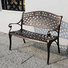 panchina panca da giardino terrazzo 39in, Panca in metallo a due posti da esterno Con braccioli e schienale, Telaio in fusione di alluminio Poltrona da cortile, capacità portante è 330LBS
