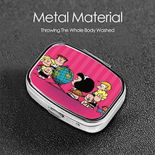 Portapillole da viaggio a prova di umidità con pulsante, mafalda y familia portapillole decorativo contenitore in metallo