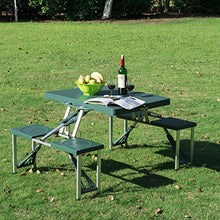 Outsunny Tavolo da Picnic con 4 Sedie Richiudibile a Valigetta Pieghevole Portatile Alluminio 84.5 × 39 × 10cm
