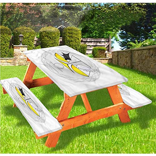 LEWIS FRANKLIN Tenda da doccia Zodiac Bilancia Picnic tavolo e panchina montato tovaglia, scale ali duality bordo elastico tovaglia, 60 x 72 cm, set di 3 pezzi per tavolo pieghevole