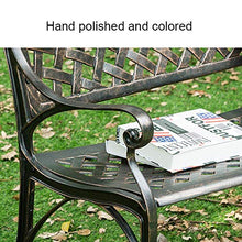 Panca per terrazza da giardino per esterni panchine in metallo, sedia con struttura in alluminio pressofuso panchina antica, sedile doppio balcone con schienale e braccioli, panca per decorazione