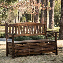 GaoF Panca portaoggetti in Legno massello anticorrosivo carbonizzato per Esterni, Grande Scatola da Ponte nel Cortile del Giardino con Schienale, mobili da Giardino, sedili del Portico, deposito di