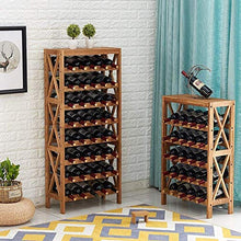 N/Z Living Equipment Wine Rack Wine Rack Home Solid Wood Wine Display Rack Creative Floor Shelf Wine Cabinet Free Standing Wine Rack (Color : Brown Size : 55x26x124cm)