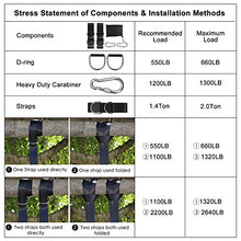 CANWAY Cinghie Amaca Cinghie per Amaca All'aperto Cinghie Pendenti Altalena Albero 2 Corde 1.5M Massima Portata 600KG per Amache e Altalene da Campeggio