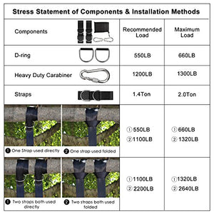 CANWAY Cinghie Amaca Cinghie per Amaca All'aperto Cinghie Pendenti Altalena Albero 2 Corde 1.5M Massima Portata 600KG per Amache e Altalene da Campeggio
