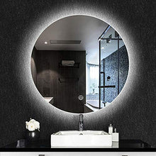 L&ED Specchio Rotondo retroilluminato, vanità, Pulsante a sfioramento, Specchio da Bagno Illuminato a LED, Trucco Senza Cornice, Grande Moderno