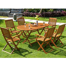 Deuba Tavolo e Sedie da Giardino Boston 6+1 Legno Set da Pranzo Esterni Terrazzo Arredo Balcone