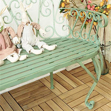 Sedia da giardino in metallo con panca da giardino, Sedia a sdraio in ghisa per patio esterno, sedile con schienale, Poltrone in stile invecchiato decorano le panchine del portico, Sedia da pranzo