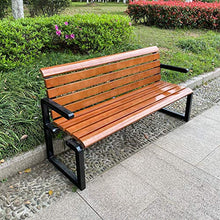 Panchina da terrazza panchina da esterno, Panca da giardino per il tempo libero con protezione solare anticorrosiva con schienale e braccioli, Può ospitare 2-3 persone, adatto per giardini e ospedal