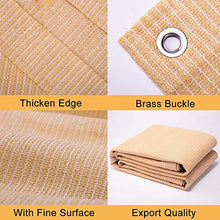 WXQIANG Beige rettangolo Sun vela ombra Tettoia for terrazza di copertura Tenda Finestra, il 90% Crema di protezione solare e resistente ai raggi UV Ombra permeabile panno con occhielli Protezione sol