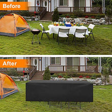 Reujkk - Copertura impermeabile per mobili da giardino, copertura impermeabile per mobili da esterni, anti-UV, copertura per tavolo da giardino, resistente 420D, Oxford nero e PU argento