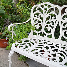 Panchina da giardino per esterni Panchine da terrazza per il tempo libero, Panchina in metallo pressofuso di alluminio antiruggine e anticorrosione, Panchina comoda da cortile a 2 posti, Panchina